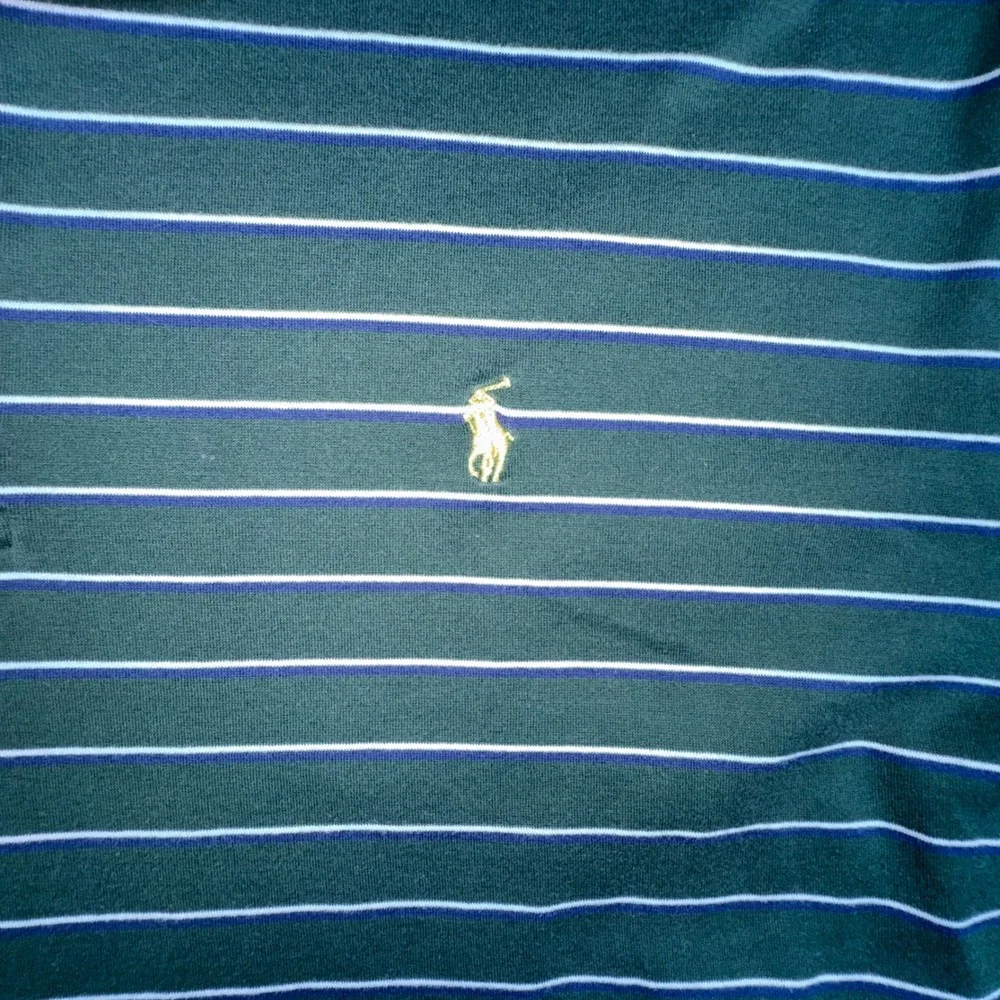 Polo Ralph Lauren Polo Shirt Mens XXL Green Striped Golf Fit Cotton Short Slv